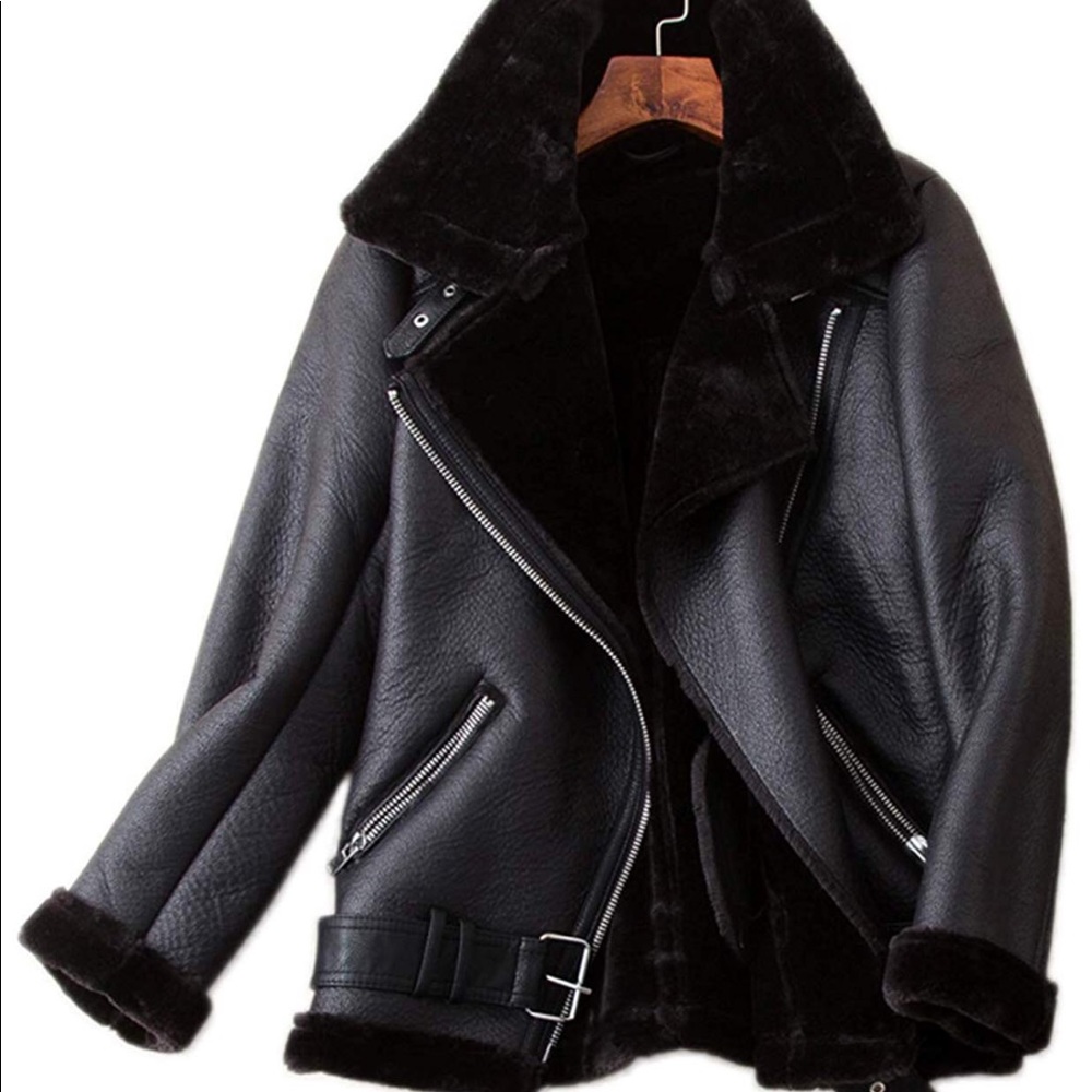 Faux fur aviator jacket